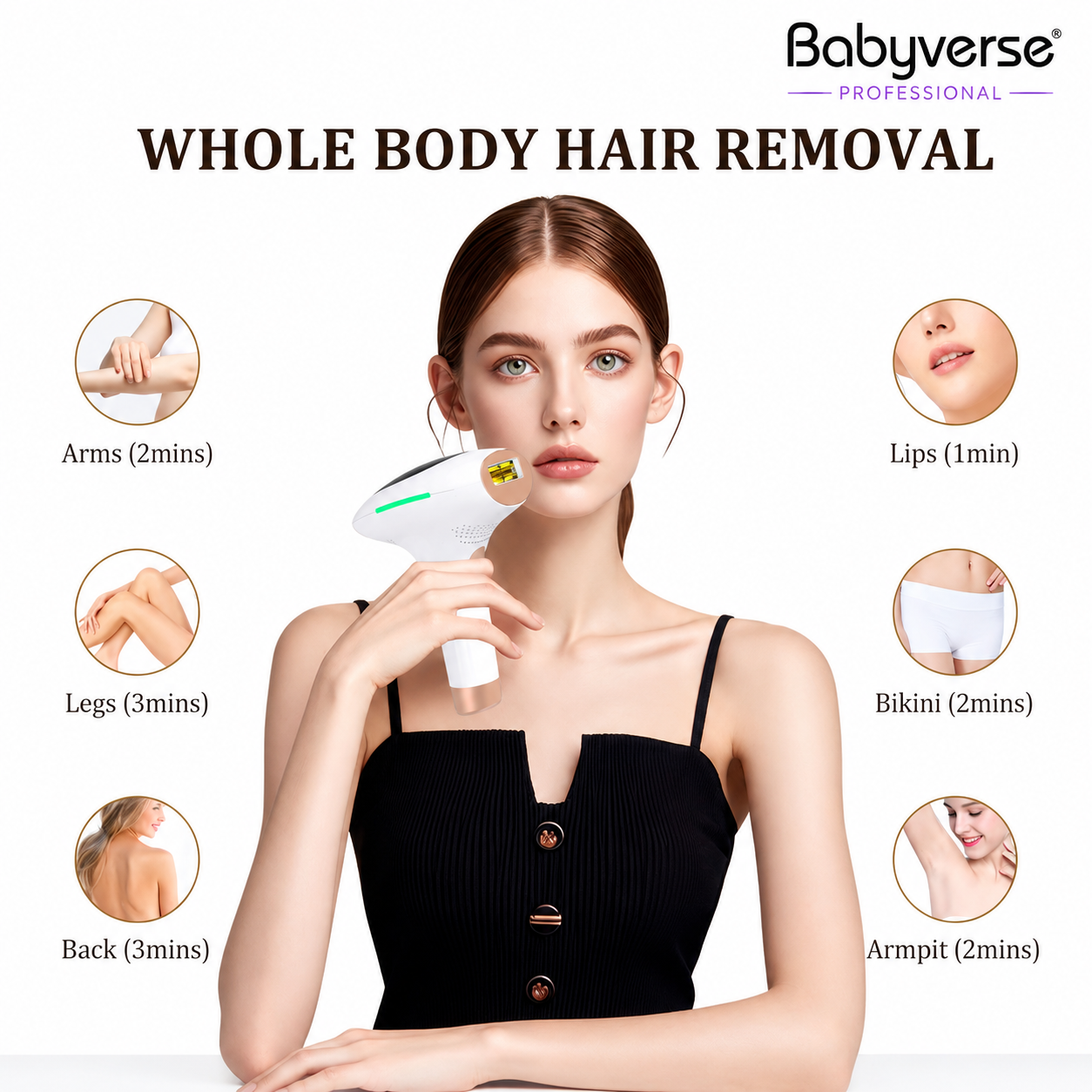 Babyverse IPL Laser Device with Cooling β Pain-Free Hair Removal