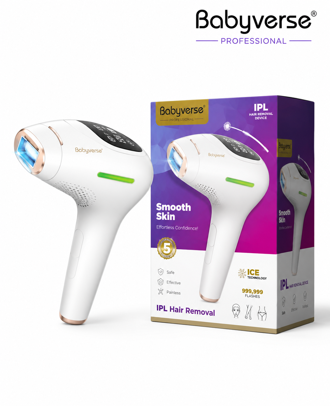 Babyverse SE5 IPL Laser Hair Removal Device β Painless Permanent Hair Reduction