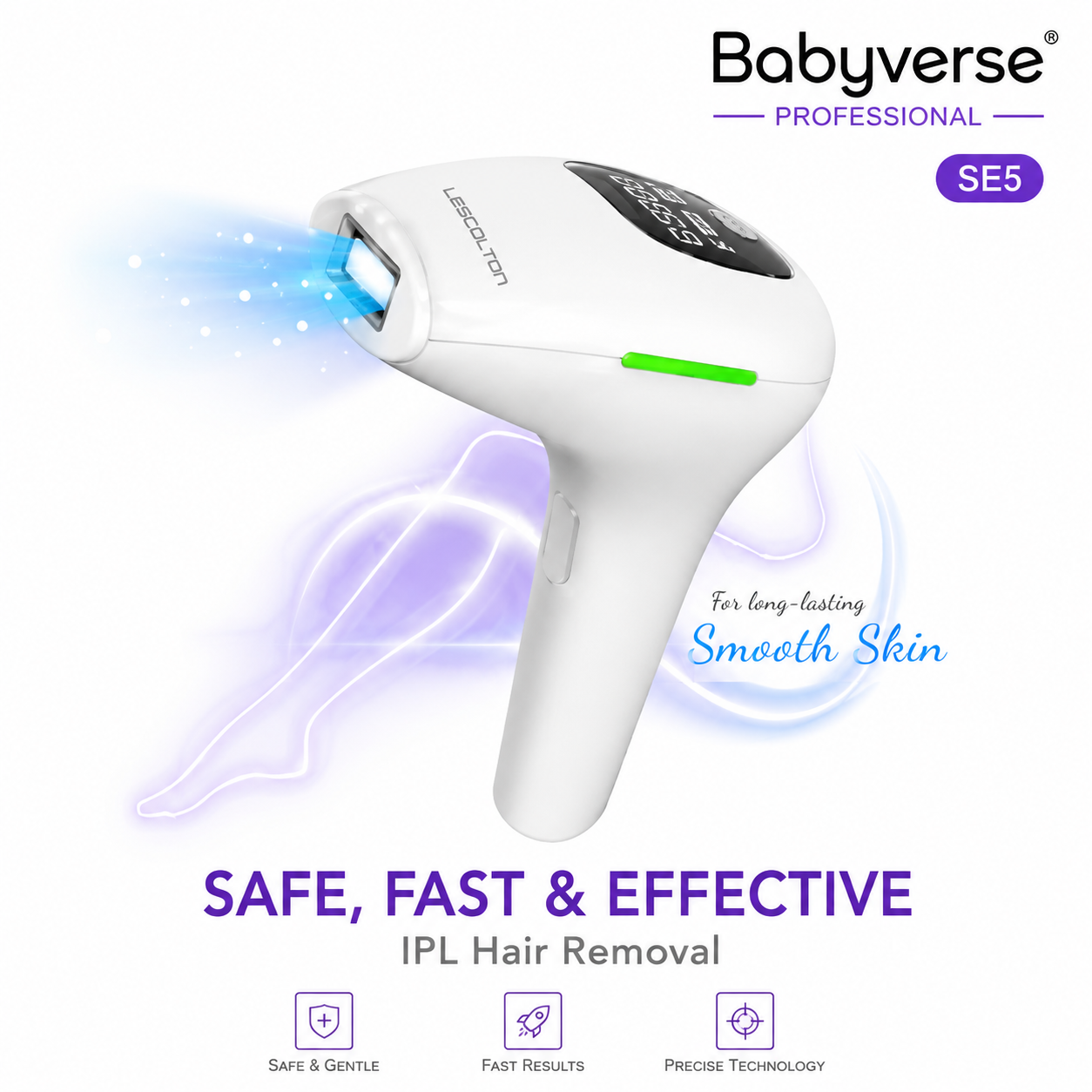 Babyverse SE5 IPL Laser Hair Removal Device – Painless Permanent Hair Reduction