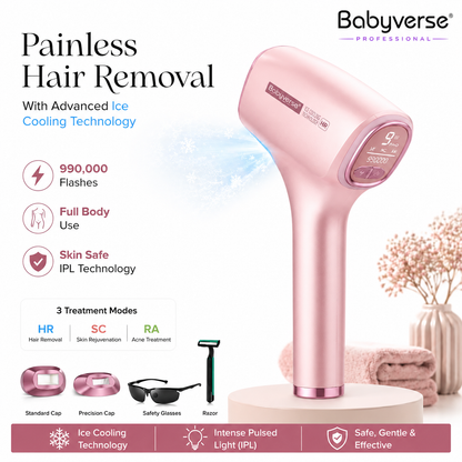 Babyverse IPL Laser Device with Cooling – Pain-Free Hair Removal