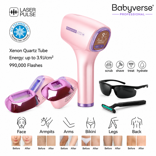 Babyverse IPL Laser Device with Cooling – Pain-Free Hair Removal