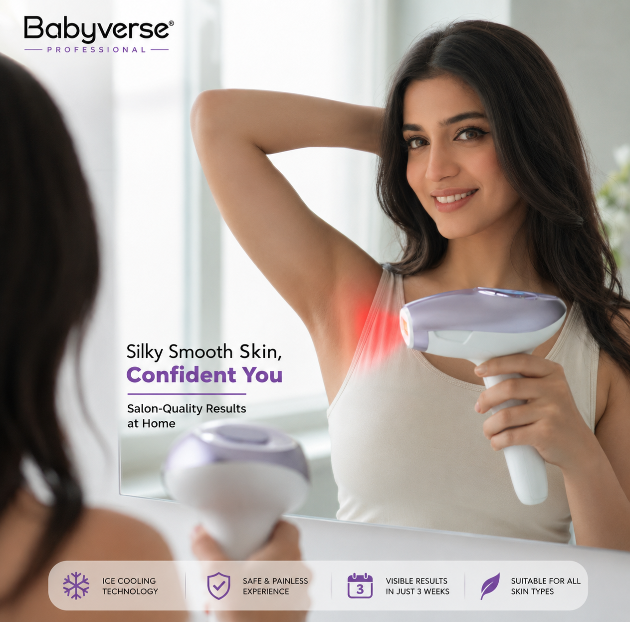 Babyverse IPL Laser Device with Cooling – Pain-Free Hair Removal
